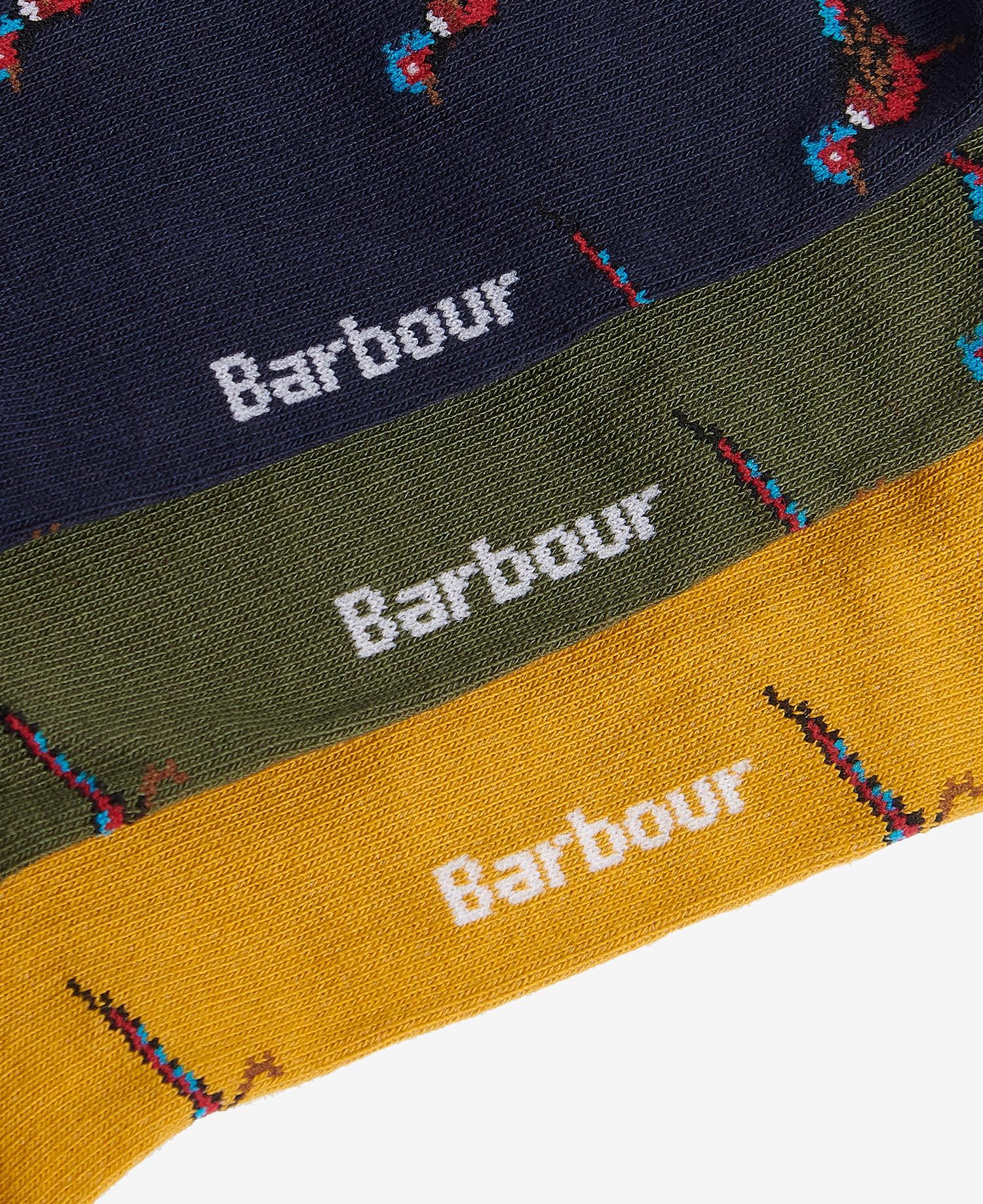 Barbour Pheasant Socks Gift Box Forest Mist | One Size logo