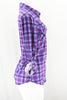 Yenisa Rolled Sleeve Flannel Plaid Shirt | Purple profile