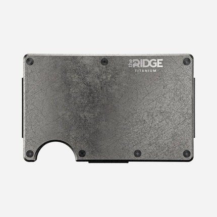 Ridge Wallet | StoneWashed Titanium - Cash Strap front