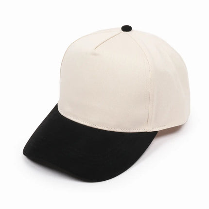 SUEDE BRIM 5 Panel Baseball Cap - Black