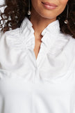Tammy Knit-Woven Ruffle Collar Sleeveless Tank