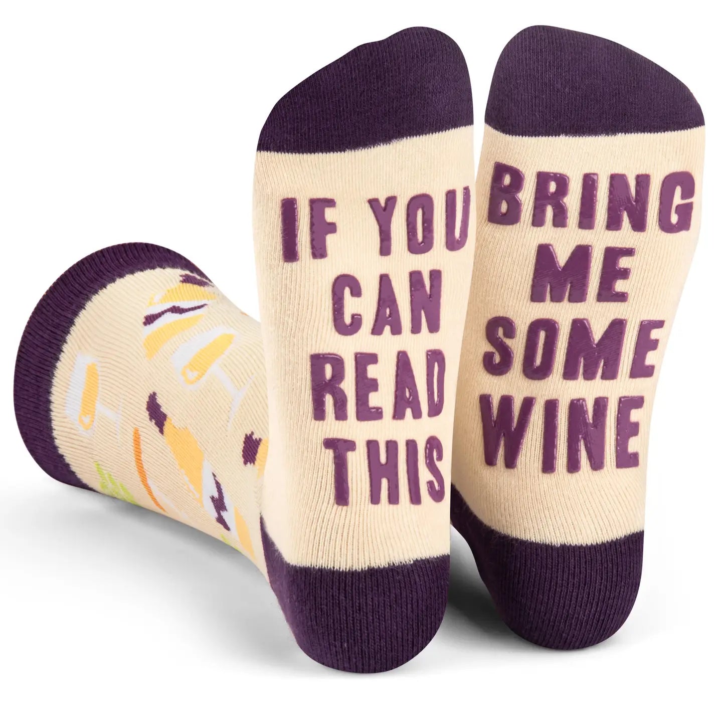 Fun Saying Socks Bring me wine feet