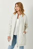 Blake Quilted Long Bomber Jacket | Ivory open