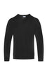 Men's Solid Color V-Neck Pullover - Black