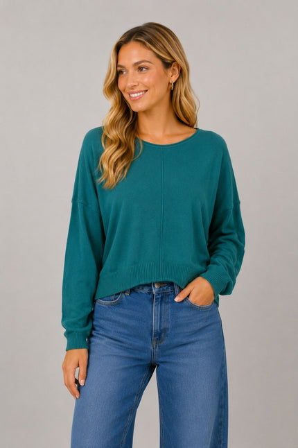 Natalie Round Neck Front Seam Sweater