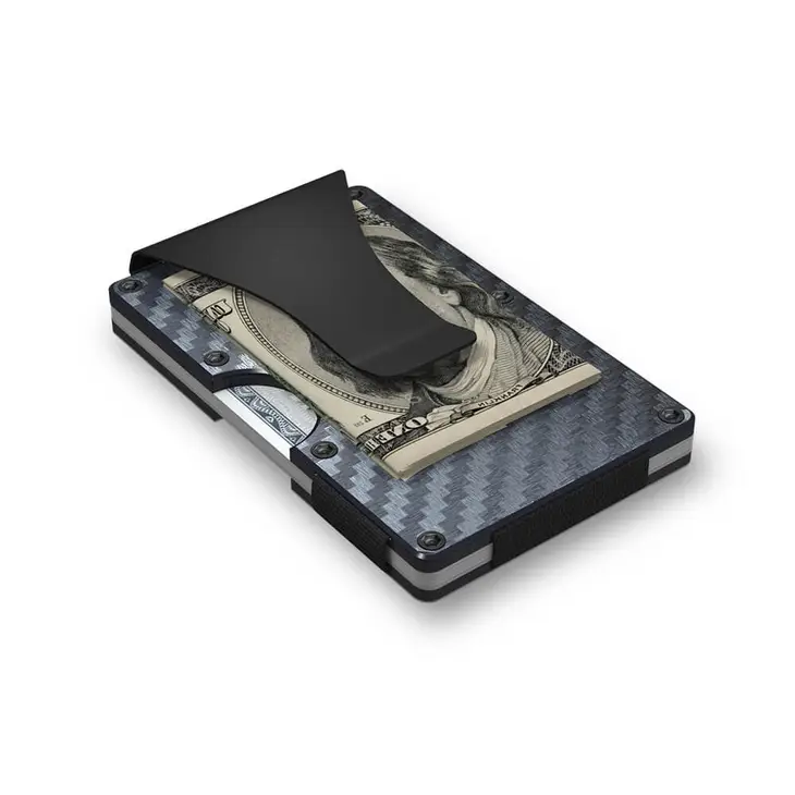 The Minimalist Grid Wallet - Carbon Fiber money clip
