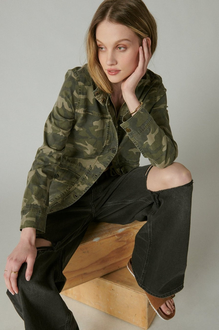 Lucky Brand Camo Printed Utility Jacket  Green Multi – Rachelle M. Rustic  House Of Fashion