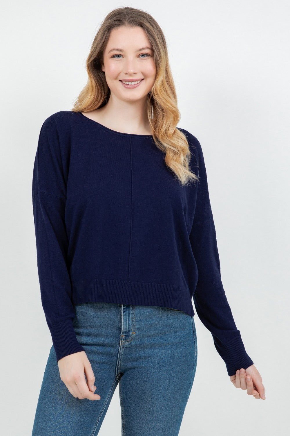 Natalie Round Neck Front Seam Sweater