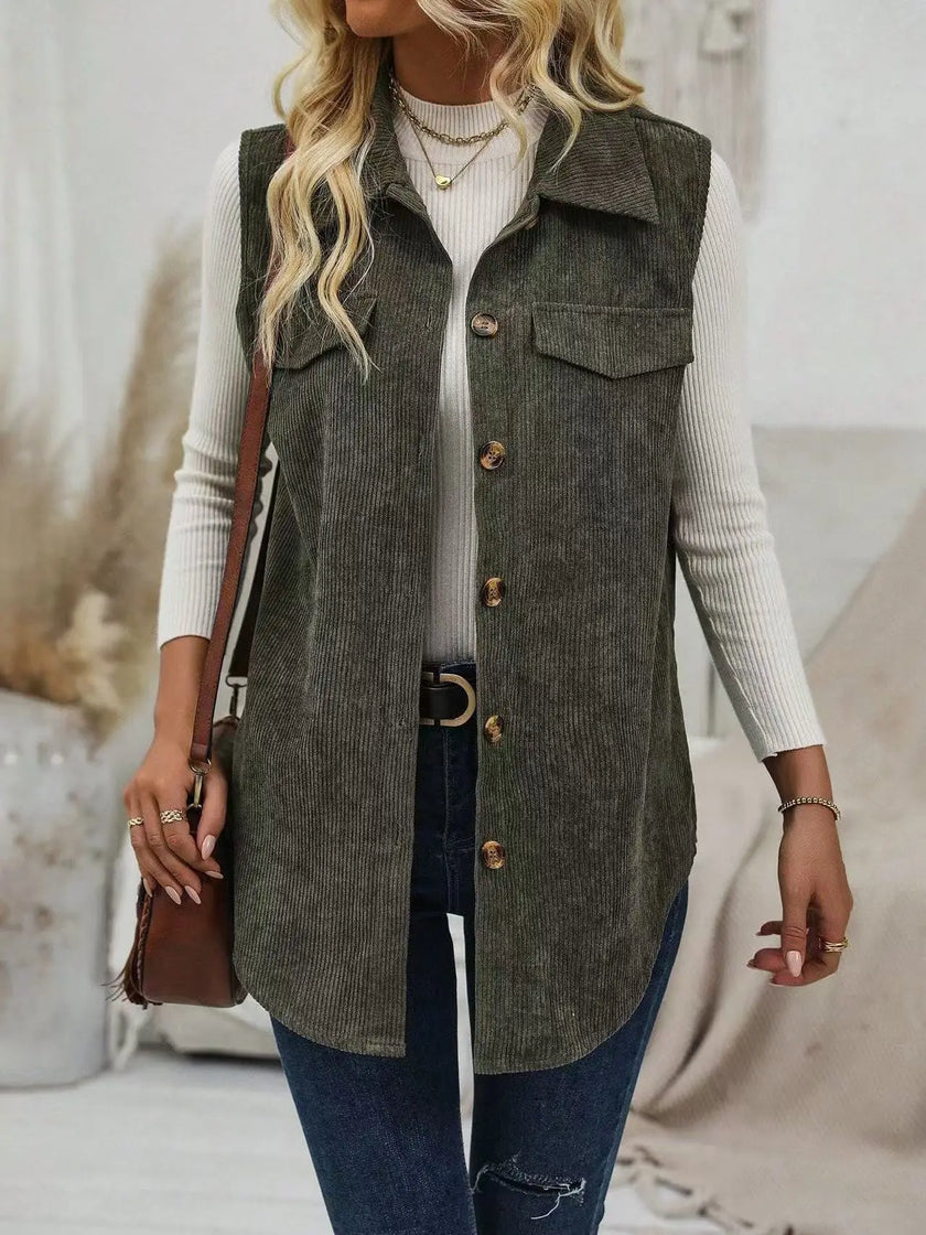 Corduroy Buttoned Vest