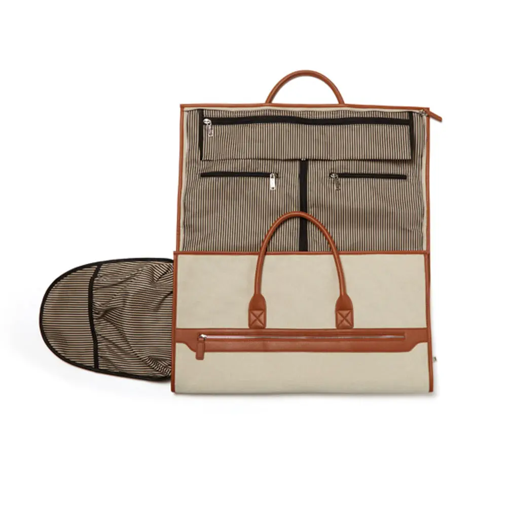 Capri 2-N-1 Garment Bag CO-3257 | Brown open