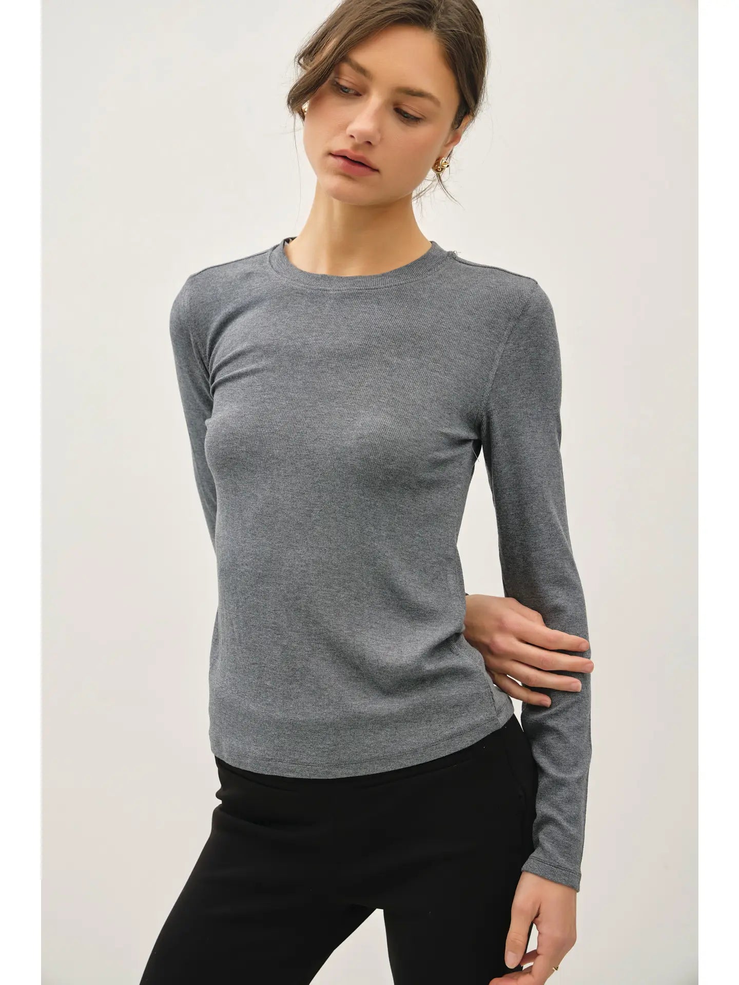 Ultra Soft Ribbed Classic Crewneck LS