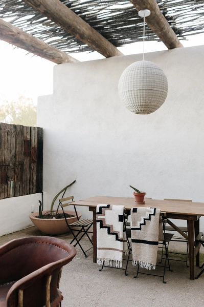 Tribe & True Tres Cruces Blanket | Sandstone chairs