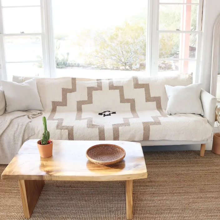Tribe & True Blanket  White Sands couch display