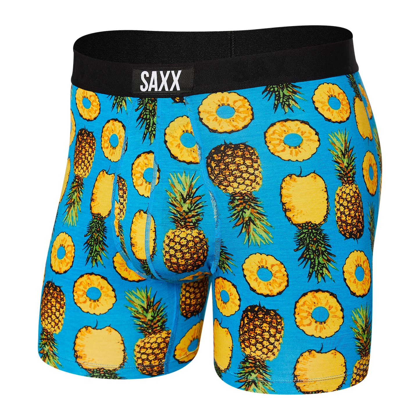 Saxx Ultra Boxer Brief Fly - Polka Pineapple - Blue detail front