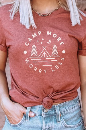 Camp More Worry Less Tee | Heather Clay