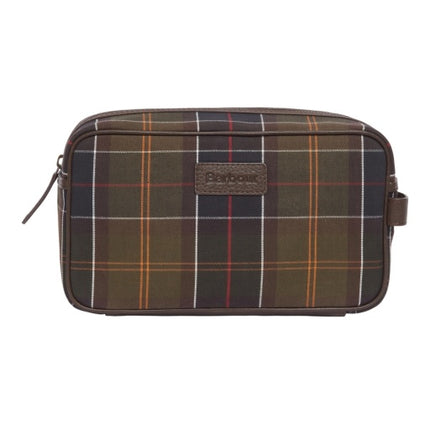 Barbour Tartan & Leather Washbag Classic Tartan One Size