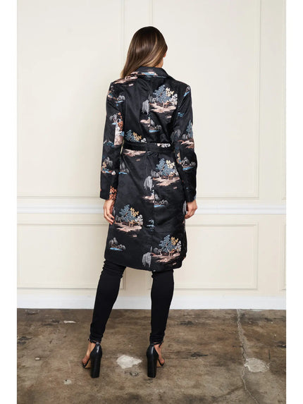 EMB'D JACQUARD TRENCH COAT
