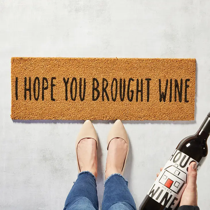 Doormat Brought Wine