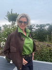 Maeve Asymmetrical Front Faux Suede Jacket