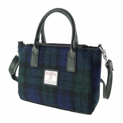 Harris Tweed Small Tote Bag - - Black Watch Tartan
