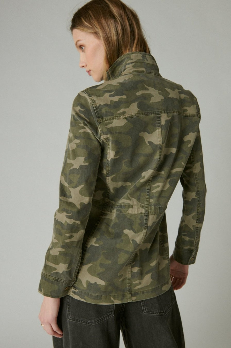 Lucky Brand Camo Printed Utility Jacket | Green Multi back