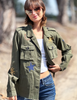 Ellie Lucky Me Embroidered Jacket | Olive Green front