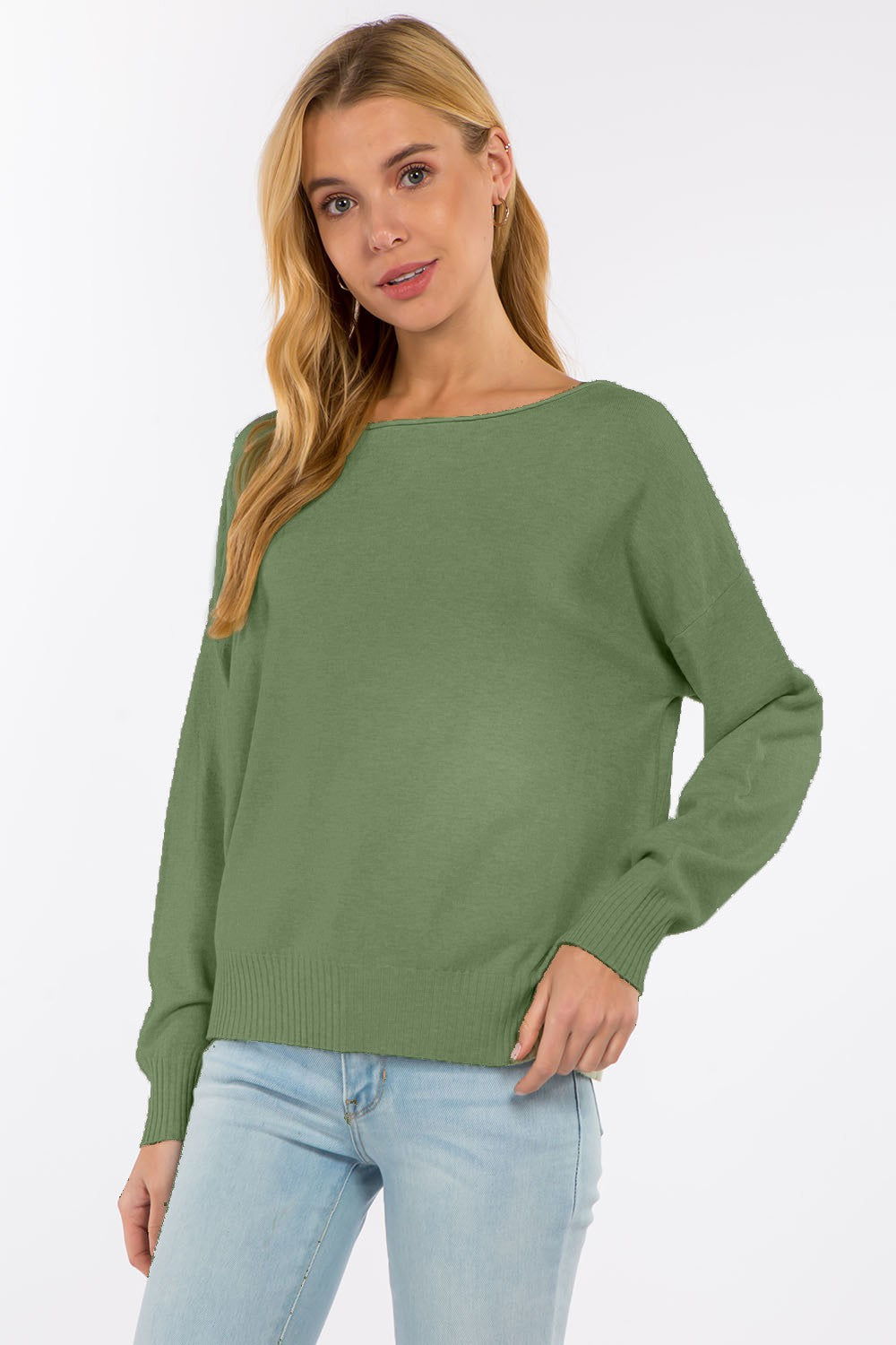 Mandy Pullover Basic Sweater - Heather Medium Olive