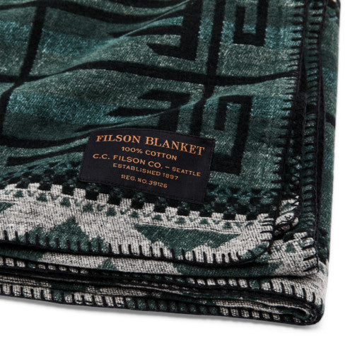 Filson Fire Mountain Blanket black / green / granite logo