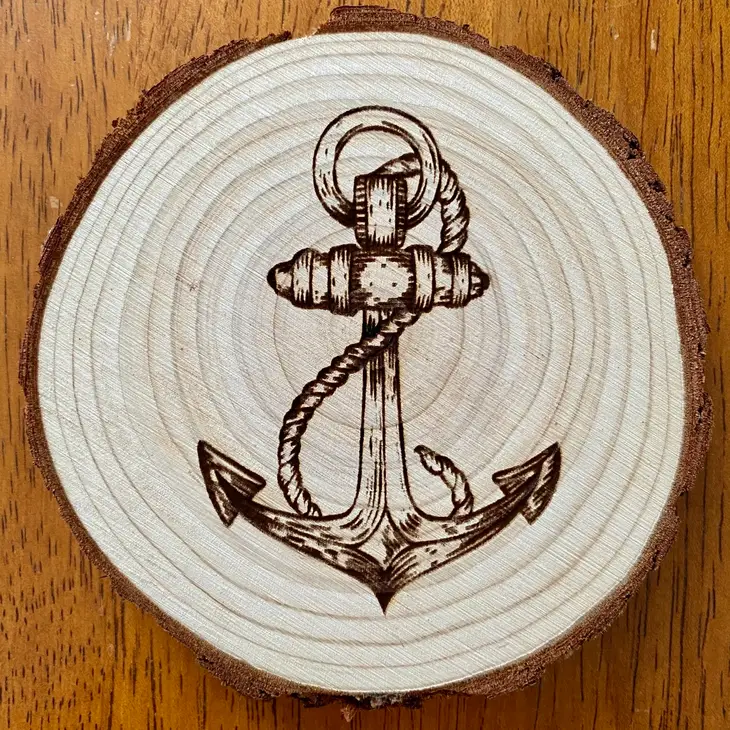 Engraved Wood Coasters | anchor
