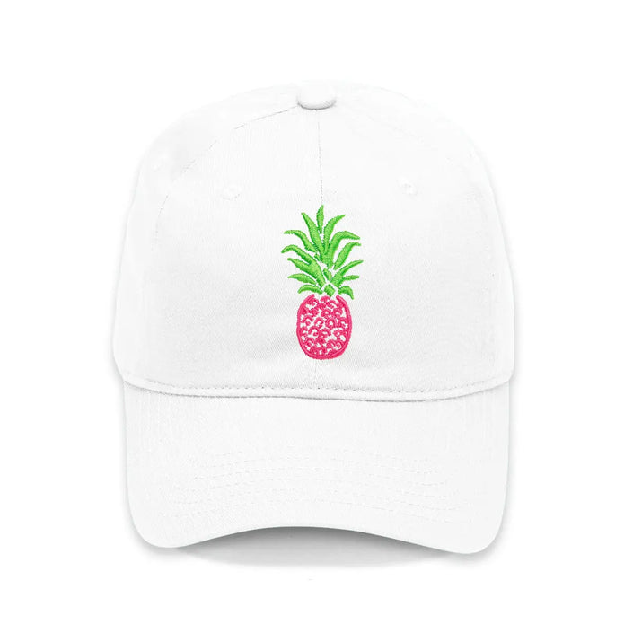 Pink Pineapple Cap - White