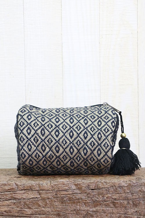 Tapestry Makeup Bag | Black Combo bakc