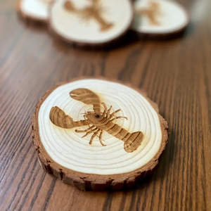 Engraved Wood Coasters | Lobster