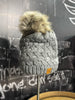 Gray Knit Pom Hat