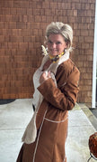 Laura Faux Suede Bonded Wrap Jacket | Camel profile