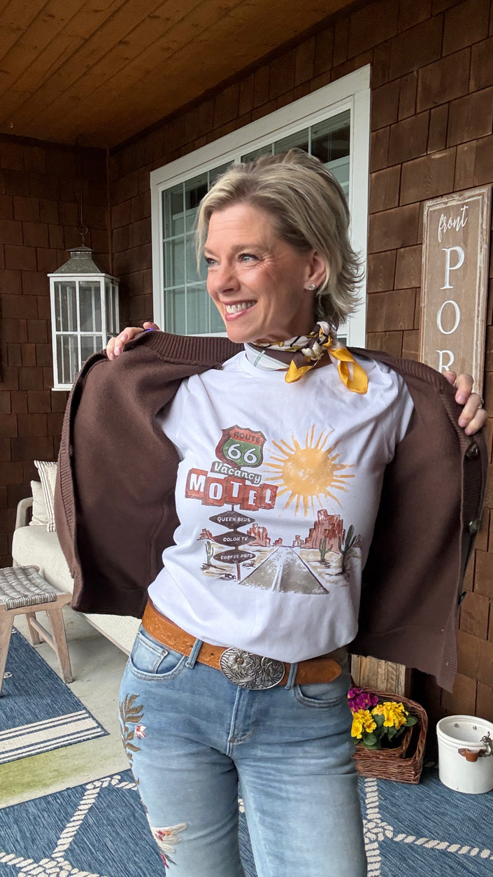 Route 66 Motel Vacancy Road Trip Graphic Tee