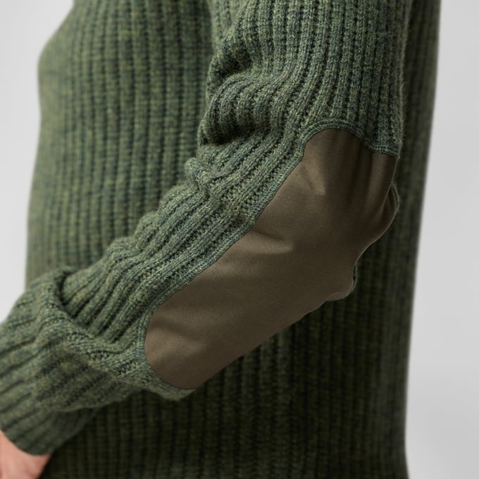 Fjallraven Ovik Men's 1/2 Zip Sweater | 662 Deep Forest sleeve