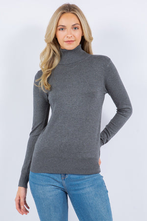 Carol Turtle Neck Sweater | Charcoal