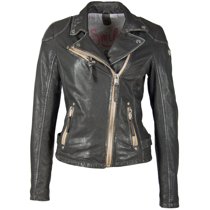 Sofia Women's Leather Jacket | Anthra front