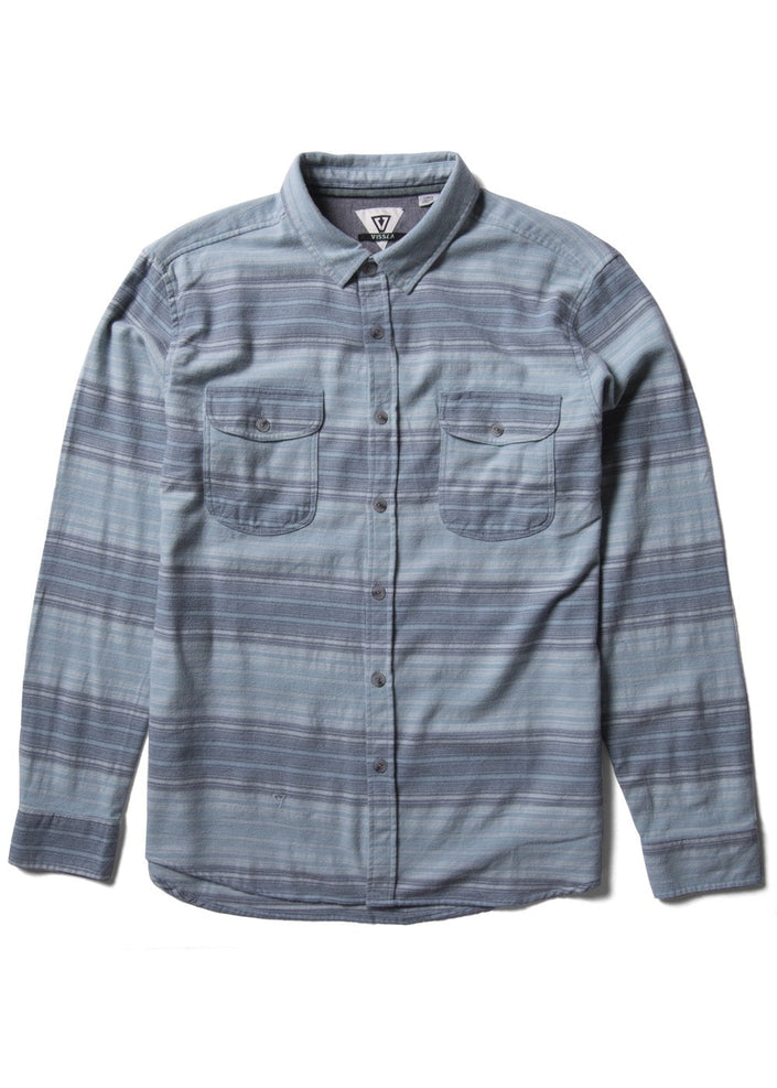 Vissla Mens Central Coast LS Flannel | Light Slate (Front)