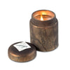 Himalayan Mountain Fire Glass Candle - Tobacco bark
