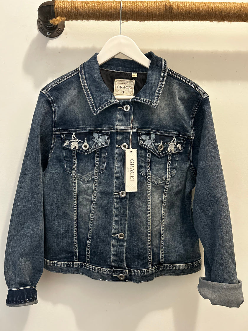  Cross-Stitch Denim Jacket front