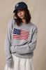 American Flag Sweater grey