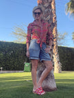 Bermuda Mid Rise Denim Short_styled front