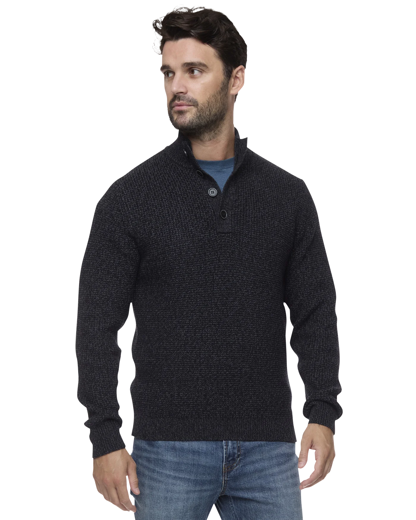 Denver 1/4 Cooling Button Mock Neck Sweater