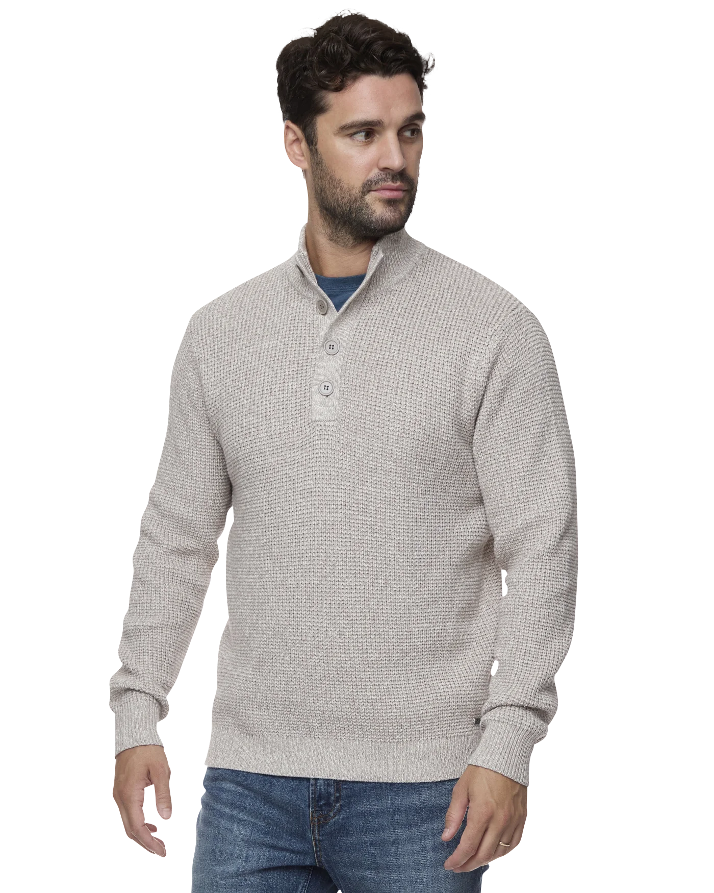 Denver 1/4 Cooling Button Mock Neck Sweater