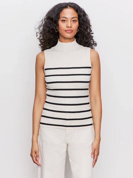 Ribbed Funnel Neck Top