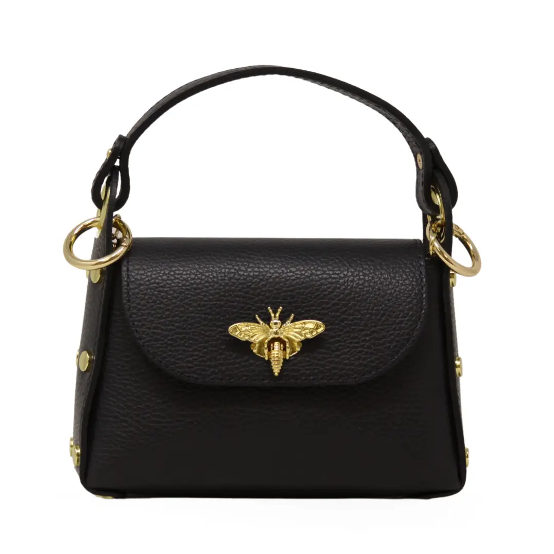 Callie Italian Leather Mini Handbag black