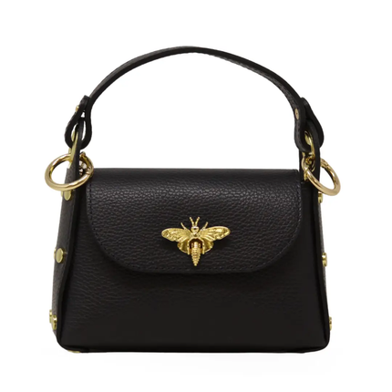 Callie Italian Leather Mini Handbag black