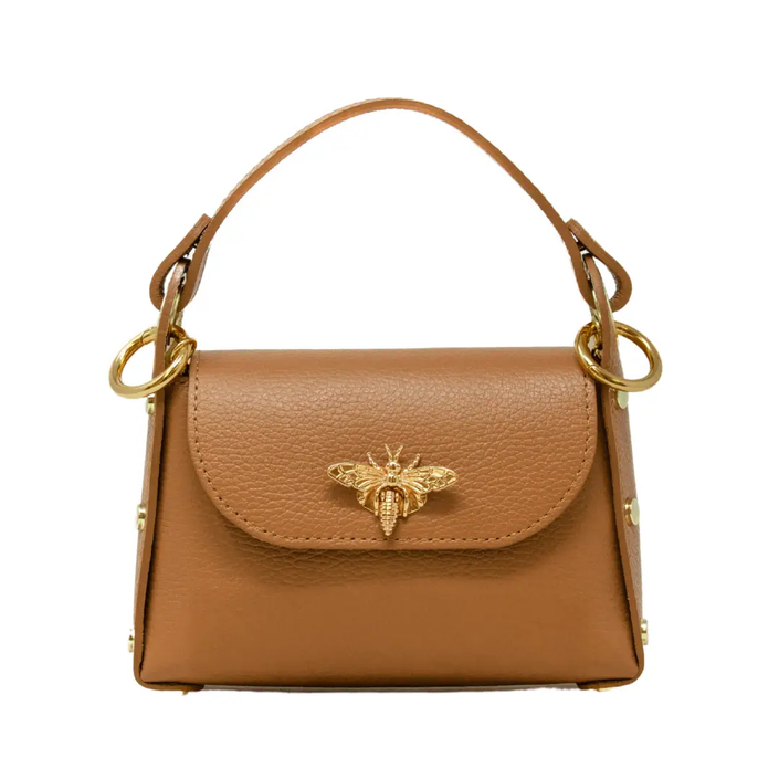  Callie Italian Leather Mini Handbag camel