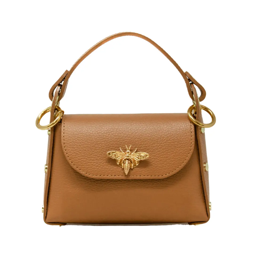  Callie Italian Leather Mini Handbag camel